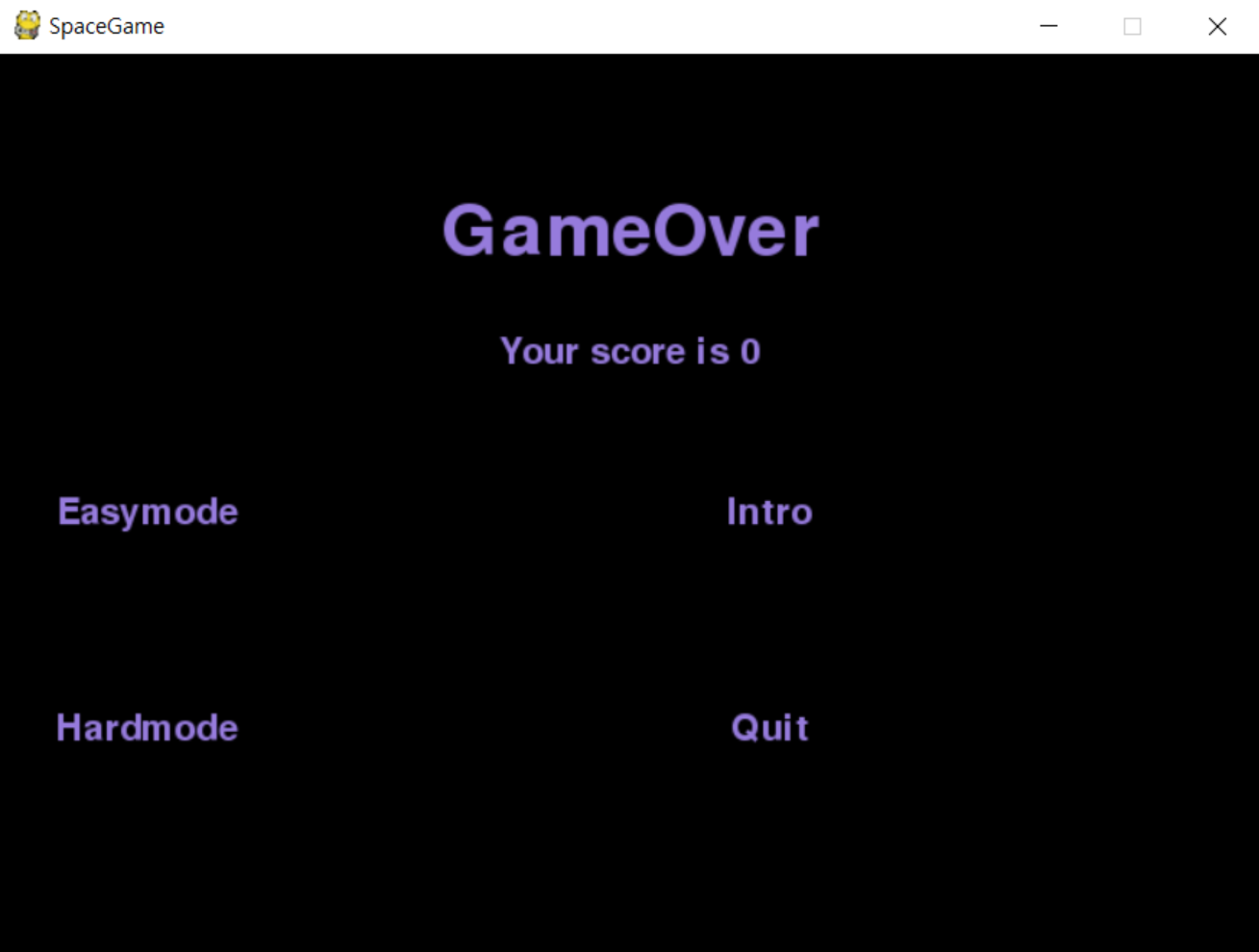 Gameover Screen